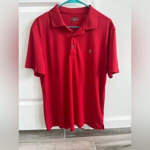 IZOD men’s red polo 3 button collar short sleeve Large